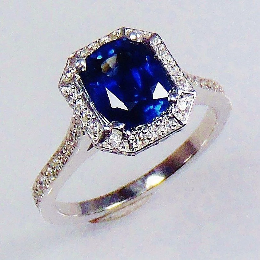 Sapphire Halo Ring